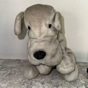 Shar Pei Dog Plush 10" Sharpei 1985 JRL Toys Stuffed Animal Toy Grey